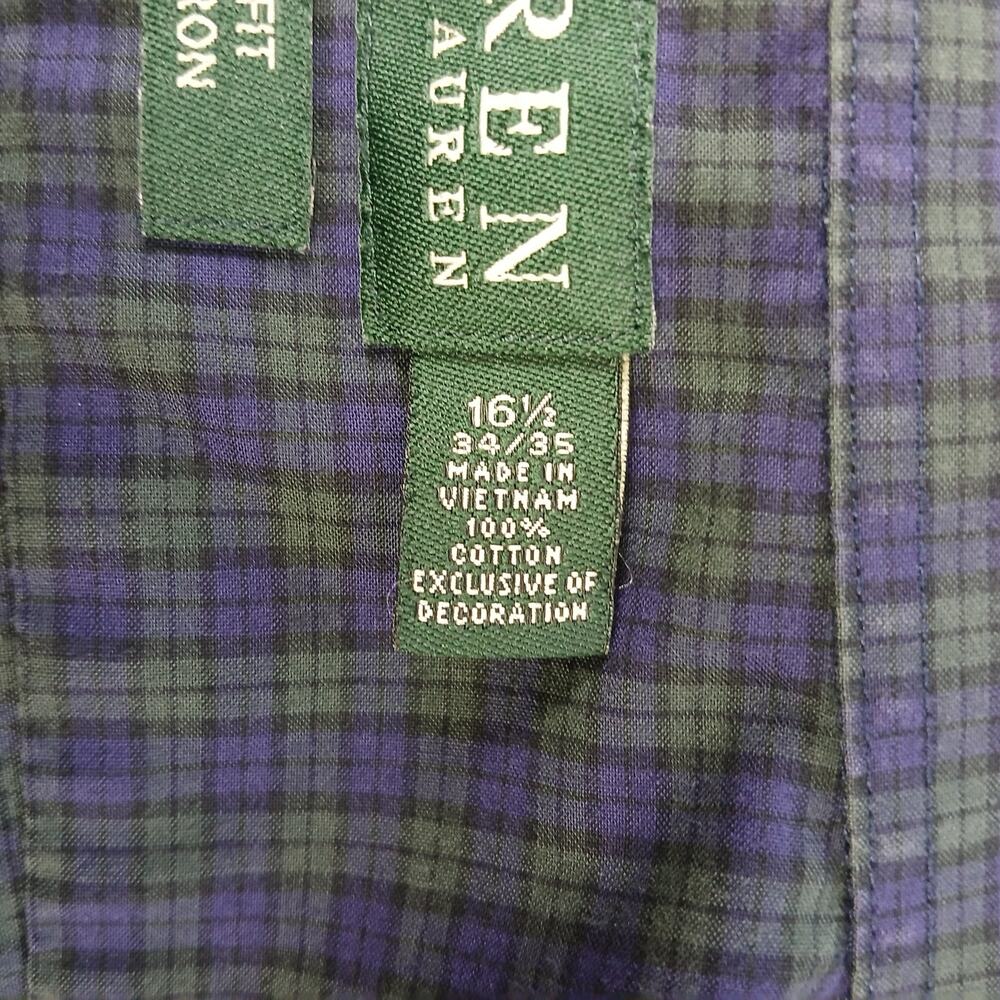 Ralph Lauren Slim Fit Non Iron Button-up Shirt Mens 16.5 34 / 35 LS repaired - Picture 8 of 16